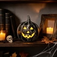 thumbnail image 4 of OJSFQUFP Halloween Decorations - Fall Decor - Handmade Terracotta Jack O Pumpkin with LED Light Cute Decoration Centerpieces for Tables Porch Yard Home Kitchen Front Door Mantel, 4 of 9