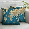 thumbnail image 3 of Shangniulu World Geography Map Seasons Pillow Cover,Square Waist Cushion,Perfect Square Backrest for Every Home, 3 of 5