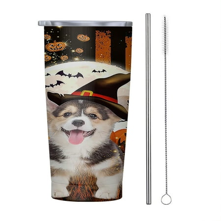 

Corgi Happy Halloween 20oz Tumbler Insulated Stainless Steel Water Bottle Portable Travel Coffee Tea Mug Cup