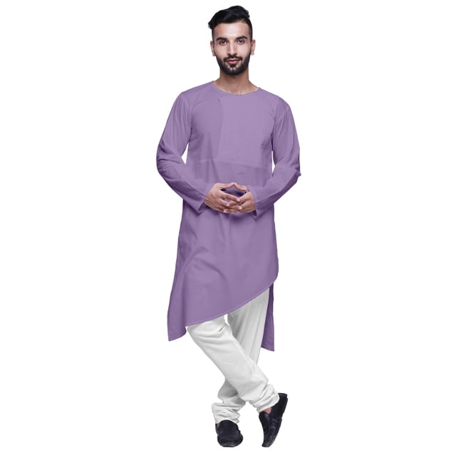 Atasi Kurta pour Homme en Coton Uni, Tenue Décontractée de Fête, Robe d'Été Hippie, Chemise Longue pour Homme