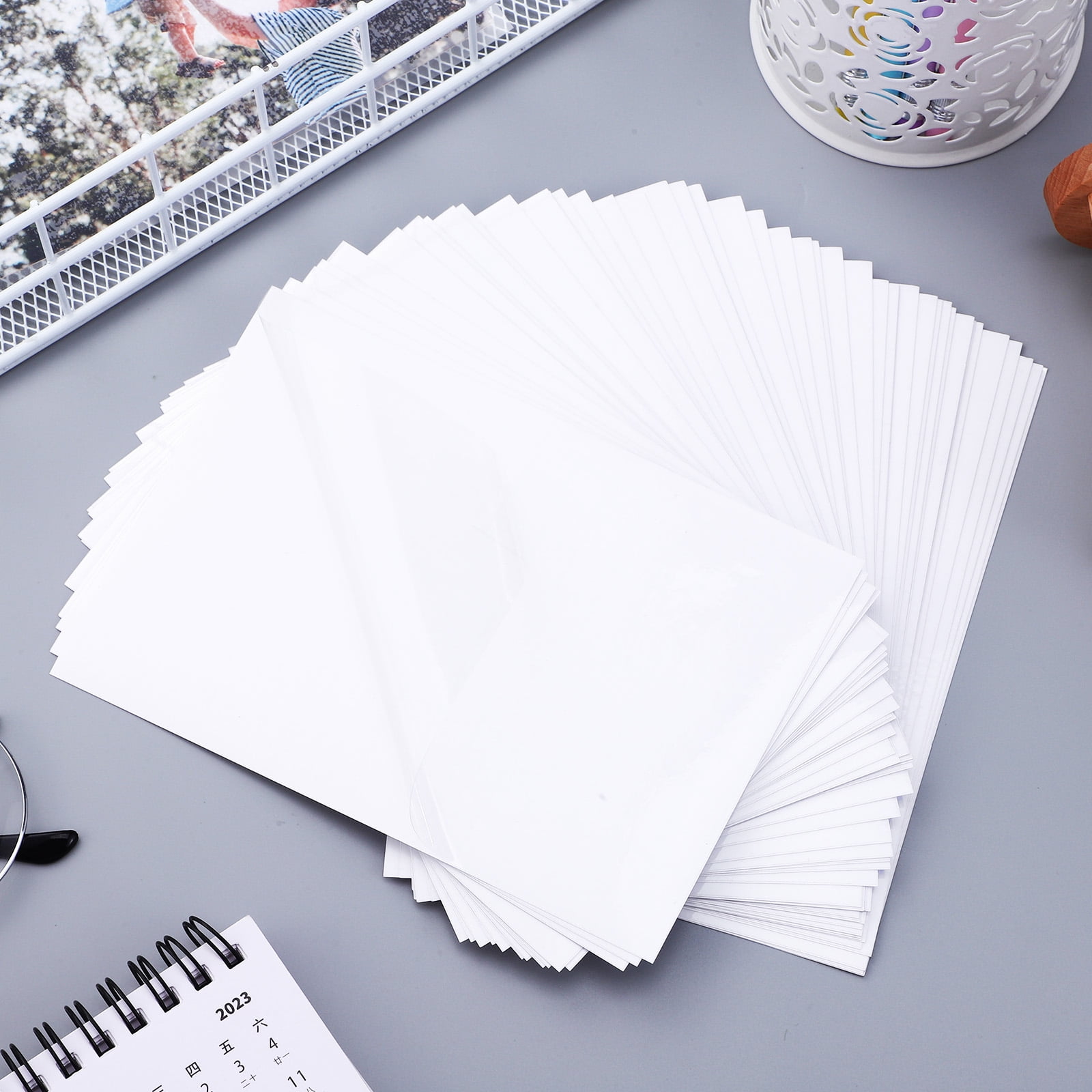 FUEENIRVA Clear PVC Laminating Sheets Self-Adhesive for Photos and Documents, Smooth Flat Protective Film Sheets