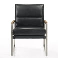 thumbnail image 7 of Omax Decor Colin Stainless Steel & Genuine Leather Accent Chair in Black, 7 of 7