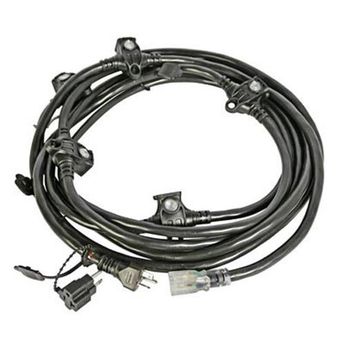 Lex Orchestra String 20 Amp 12/3 STW NEMA 5-20 Plug, NEMA 5-15 Extension Cord, 6-Receptacles, 23', Black