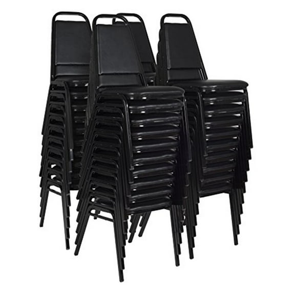 Regency Dining Cushioned Restaurant Stackable Chair (40 pack)- Black