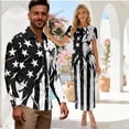 thumbnail image 2 of Chririnla Black Eagle Flag Couples Shirts or Dress,Couple Matched Clothes Patriotic Outfit for 4th of July,Womens Short Sleeve Pencil Dress,Mens Long Sleeve Button Down Shirts, 2 of 6