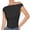 Black, variant on Womens Summer Off The Shoulder Crop Tops Sleeveless One Shoulder Ruched Asymmetrical Going Out Tank Top