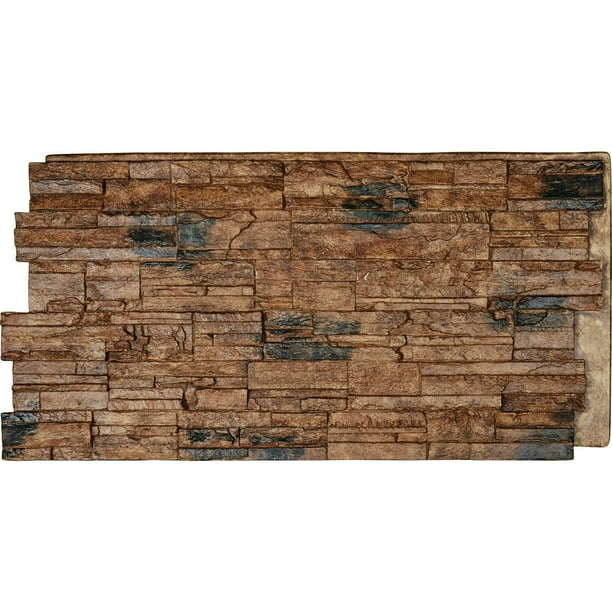 48"W x 24"H x 1 1/4"D Cascade Stacked Stone, StoneWall Faux Stone