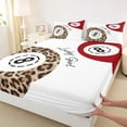 thumbnail image 4 of Castle Fairy Sport Billiards King Sheets 4pcs, Retro Cheetah Print Bedding, Brown Red White,1 Fitted Sheet, 1 Flat Sheet and 2 Pillowcases, 4 of 6