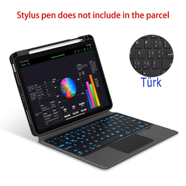 Detachable Magic Keyboard Case For iPad Pro 12.9 11,Air 5 4 3 10.9 iPad 10.2 7/8/9th 10th Gen Mini 6 Tablet Funda Keyboard Cover Turkish Keyboard iPad Mini 6