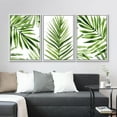 thumbnail image 3 of IDEA4WALL Framed Canvas Print Wall Art Set of 3 Green Tropical Palm Leaf Prints, Watercolor Botanical Art Prints, Large Modern Wall Art, Minimalist Artwork for Home Decor - White 16"x24"x3, 3 of 5