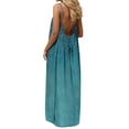 thumbnail image 4 of Lovzfmll Loungewear Dress for Women, Printed Spaghetti Strap with Low Back, Casual Maxi Dress Green, S, 4 of 6