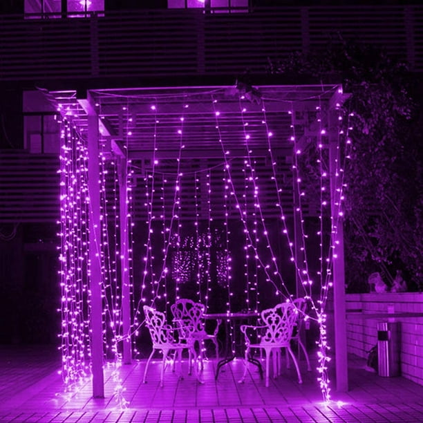 CPDD 300 LED Fenêtre Rideau Guirlande Lumineuse pour Noël Fête De Mariage  Maison Jardin Chambre Extérieur Intérieur Décoration Murale (Violet) Violet  
