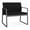 OpenHouse Black, variant on Gansett Reception Waiting Room Bariatric Chair / Charcoal Steel / Blue