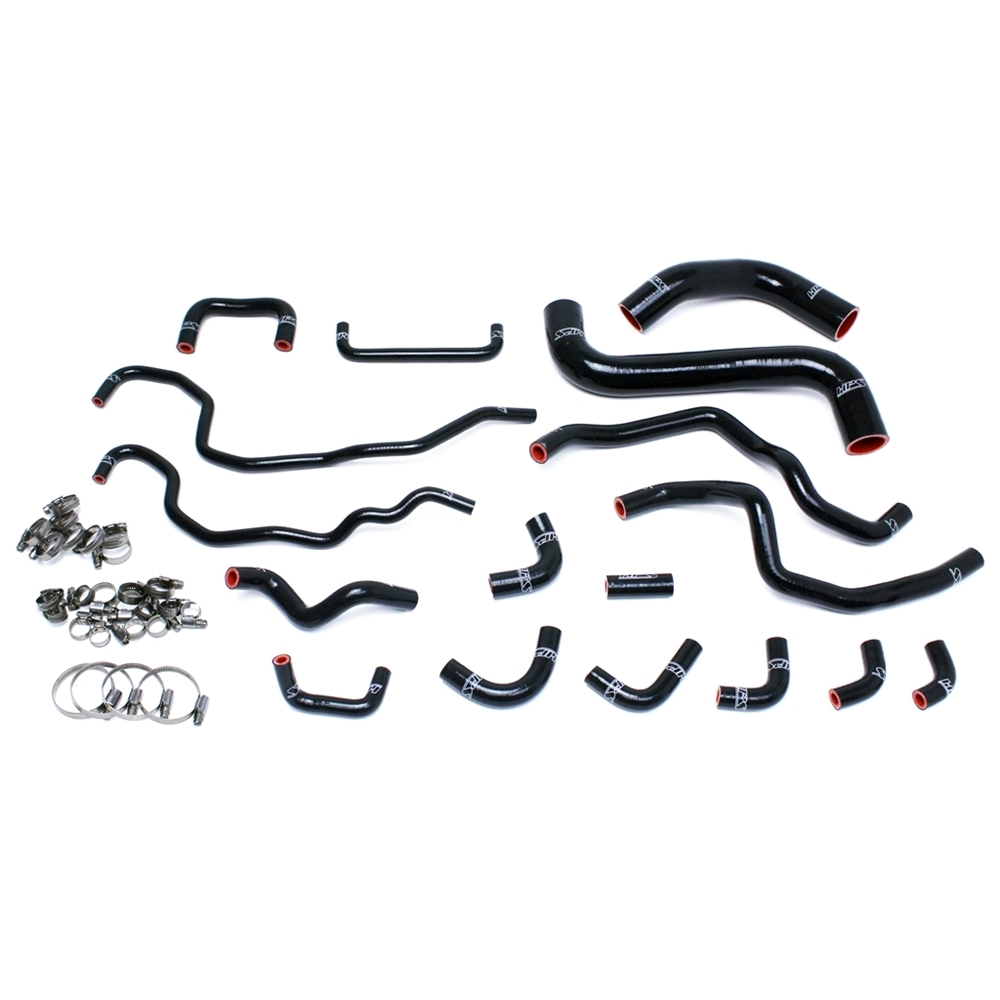 HPS Black Reinforced Silicone Radiator + Heater Hose Kit for Subaru 15