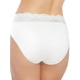 thumbnail image 2 of Women's Bali DFPC62 Passion For Comfort Hi-Cut Brief Panty (White w/ Lace 8), 2 of 6