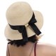 thumbnail image 5 of Dam Sommar Halmhatt Solhatt UV-skydd Strandkeps Fällbar Visir Floppyhatt Bred Brätte med Rem Båge, 5 of 5