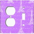 thumbnail image 4 of Metal Light Switch Plate Cover Romantic Paris Eiffel Tower Letter Purple PRS008, 4 of 13