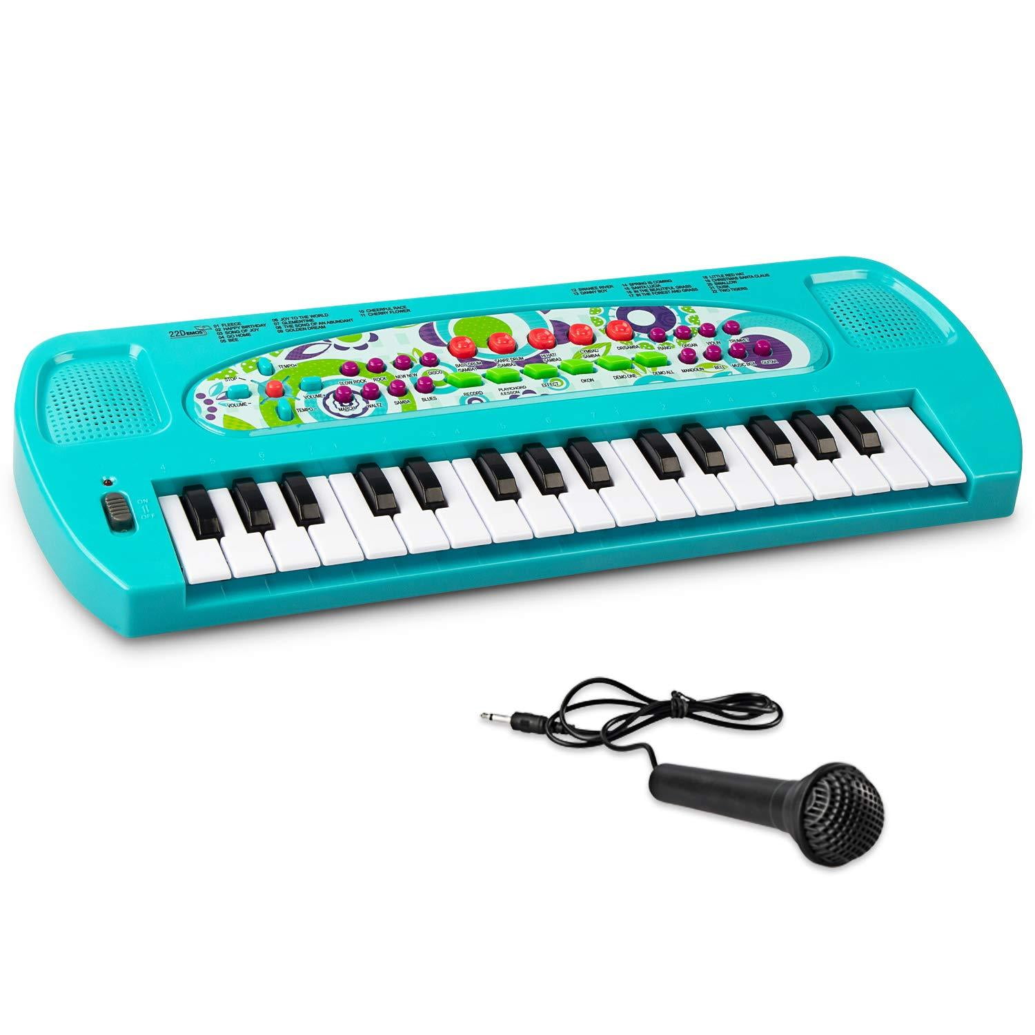 SAOCOOL Piano Keyboard Blue 32 Keys Multifunction Electronic Kids Toy Piano keyboard Music child piano keyboard for toddler with Microphone 