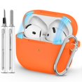 thumbnail image 1 of Funda de Silicona Naranja para AirPods 4 2024 con Cierre Magnético Llavero y Kit de Limpieza Compatible con USB-C, 1 of 7