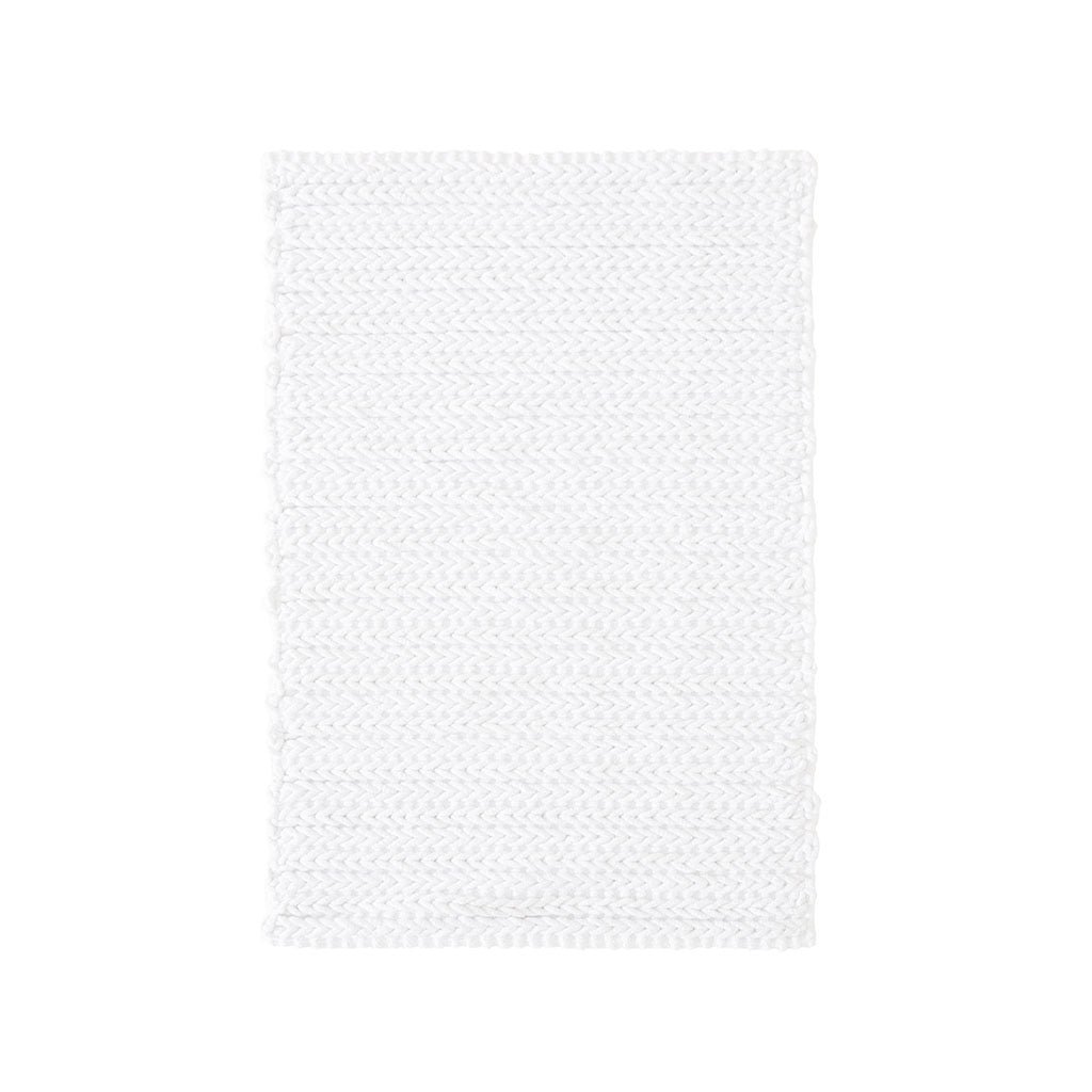 MAYEERTY 100% Cotton Chenille Chain Stitch Rug, 17"W x 24"L, White