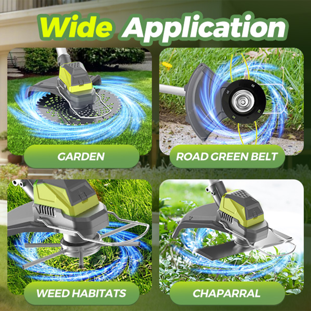 KingFurt Cordless String Trimmer, 21V Electric Weed Wacker,  with 2 x Batteries,  3-in-1 Weed Eater, Lawn Tool Cordless Cutter Mower