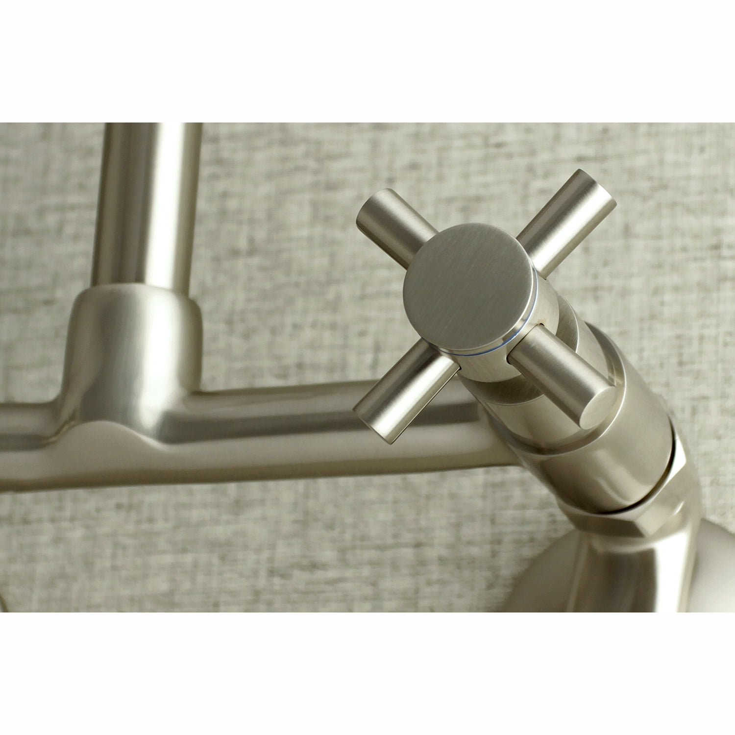 Kingston Brass KS414SN Concord 8-Inch Adjustable Center Wall Mount Kitchen Faucet, Brushed Nickel