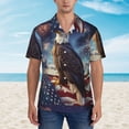 thumbnail image 4 of Lsque Night Sky Bald Eagle pattern Hawaiian Shirt for Men, Unisex Summer Beach Casual Short Sleeve Button Down Shirts-XX-Large, 4 of 9
