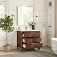 thumbnail image 3 of Shenzhen 36" Single Bath Vanity in Aged Dark Brown Oak with Composite Stone Top, 3 of 11