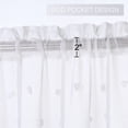thumbnail image 4 of Haperlare Pom-Pom Kitchen Curtain Valance 54"W x 15"L Sheer Valance Curtains for Cafe Light Filtering Linen Textured Look Bathroom Window Curtain, White Pompoms, 1 Panel, 4 of 9