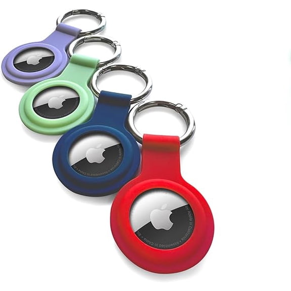 CHARGEWORX AirTag Holder, Silicone Protective AirTag Keychain for Keys, Bags, & Pets, 4 Pack