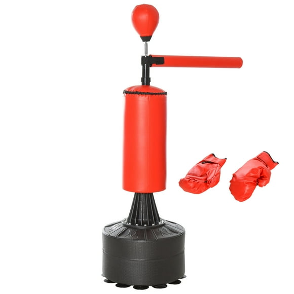 Soozier Freestanding Boxing Punch Bag Stand with Rotating Flexible Arm, Speed Ball, Waterable & Sandable Base