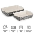 thumbnail image 2 of Thyme & Table Stoneware Rectangular Baker, Black & White Geo, 2-Piece Set, 2 of 6