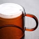 thumbnail image 2 of Taza de vidrio aislante de doble pared, colorida y transparente, con asa, para café., 2 of 14