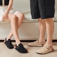 thumbnail image 5 of CKWLXQY Women's Suede Clogs with Back Strap Men's Cork Footbed Leather Mules Clogs for Women Comfort Memory Foam Slingback Clog Sandals with Adjustable Buckle Slip on Potato Shoes, 5 of 8