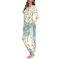 thumbnail image 2 of Renewold Comfy Nightwear Pants Bottom Set 2 Packs Easter Floral Rabbit Crew Neck Sleepwear Size 6XL Women Casual Daily Wear Pajama Clothing Skin Friendly Loungewear, 2 of 4
