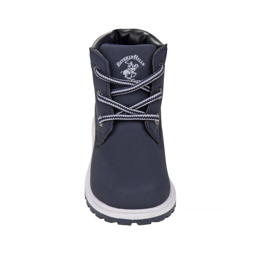 Beverly Hills Polo Club Lace Up Little Girls Construction Boots for Outdoor Activities, Navy, 1