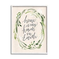 Stupell Industries Heaven On Earth Religious Home Script Calligraphy Graphic Art White Framed Art Print Wall Art, Design by Caverly Smith