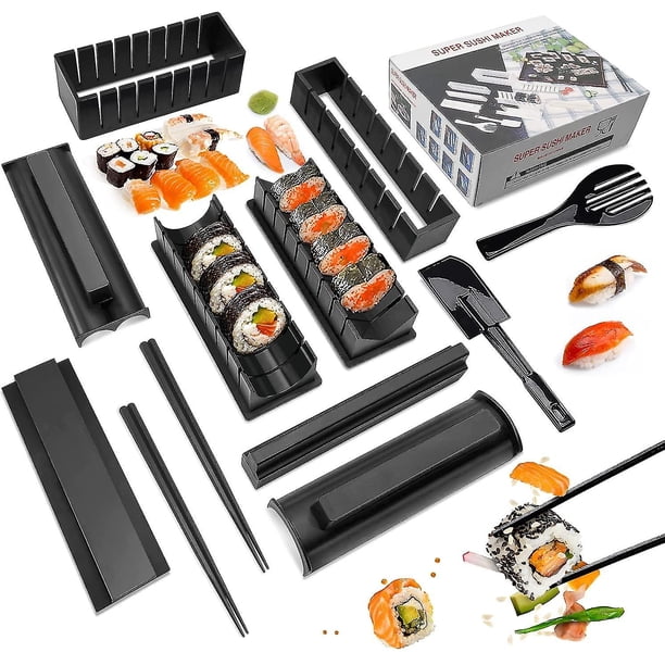 Kit para hacer sushi Máquina para hacer sushi Juego de 12 piezas de plástico premium Juego de herramientas para sushi Rollo de arroz para sushi