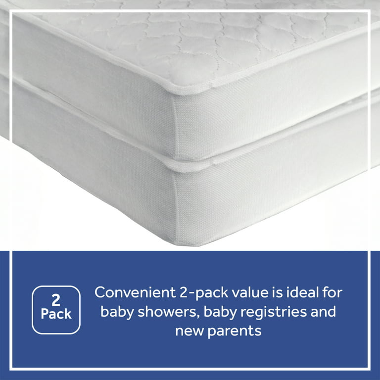 Sealy SecureStay Waterproof Fitted Crib Mattress Pads, 2-Pack
