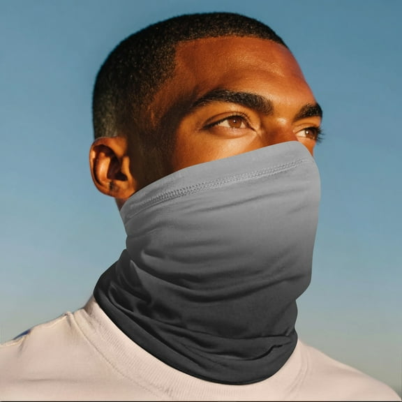 Neck Gaiter, Winter Face Mask Cover, Fleece Windproof Cold Weather Scarf for Men, Women Gray Free