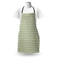 thumbnail image 3 of Flower Apron, Blossoming Petals Pattern Ornamental Arrangement of Geometric Shapes, Unisex Kitchen Bib with Adjustable Neck for Cooking Gardening, Adult Size, Olive Green Yellow White, by Ambesonne, 3 of 4