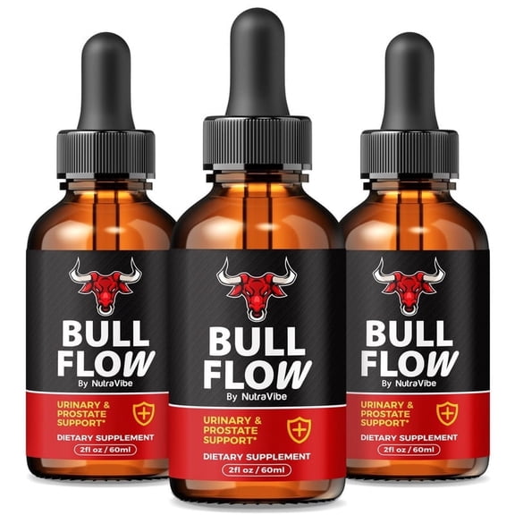 (3 Pack) Bull Flow Drops – Daily BullFlow Liquid Support for Urinary,, Energy, and Prostate Support | Clean, Easy-to-Take Formula for Everyday Use (90 Servings)