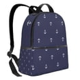 thumbnail image 2 of Zufioo Anchor Heart Blue Print Fashion Large Capacity Backpack, Zippered Multi-compartment Travel Work Campus Lightweight Backpack, Unisex, 2 of 5