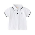 thumbnail image 1 of Polo pour Petit Garçon Polo Blanc Chemise Garçon à Manches Courtes Chemises de Rugby Tenue Garçon 5-6 Ans, 1 of 3
