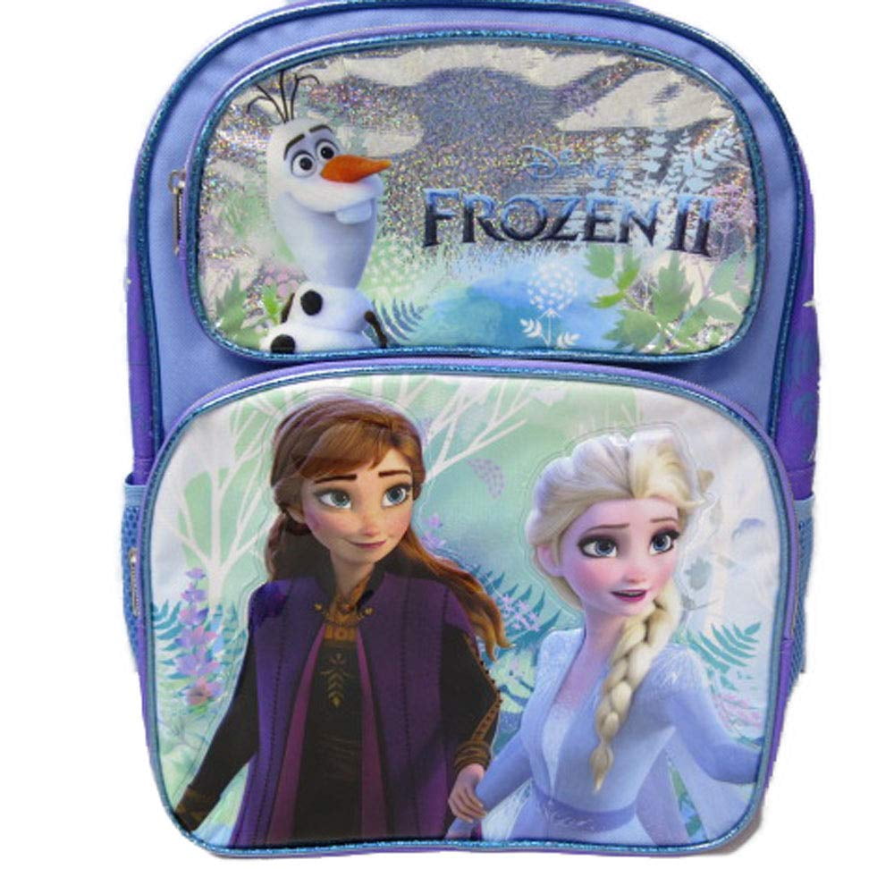 DISNEY FROZEN 2 ELSA & ANNA Girls 16" Full-Size 2-Way Sequin School Backpack $30 