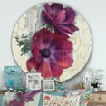 thumbnail image 2 of Designart 'Red Handpainted Anemone Flower' Farmhouse Metal Circle Wall Art - Disc of 36, 2 of 5