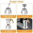 thumbnail image 6 of Wekvgz Stovetop Coffee Makers 200ML Induction Moka Pot Stainless Steel Stovetop Espresso Maker Portable Stovetop Espresso and Coffee Maker with Anti Skid Handle for Coffee Latte, 6 of 10
