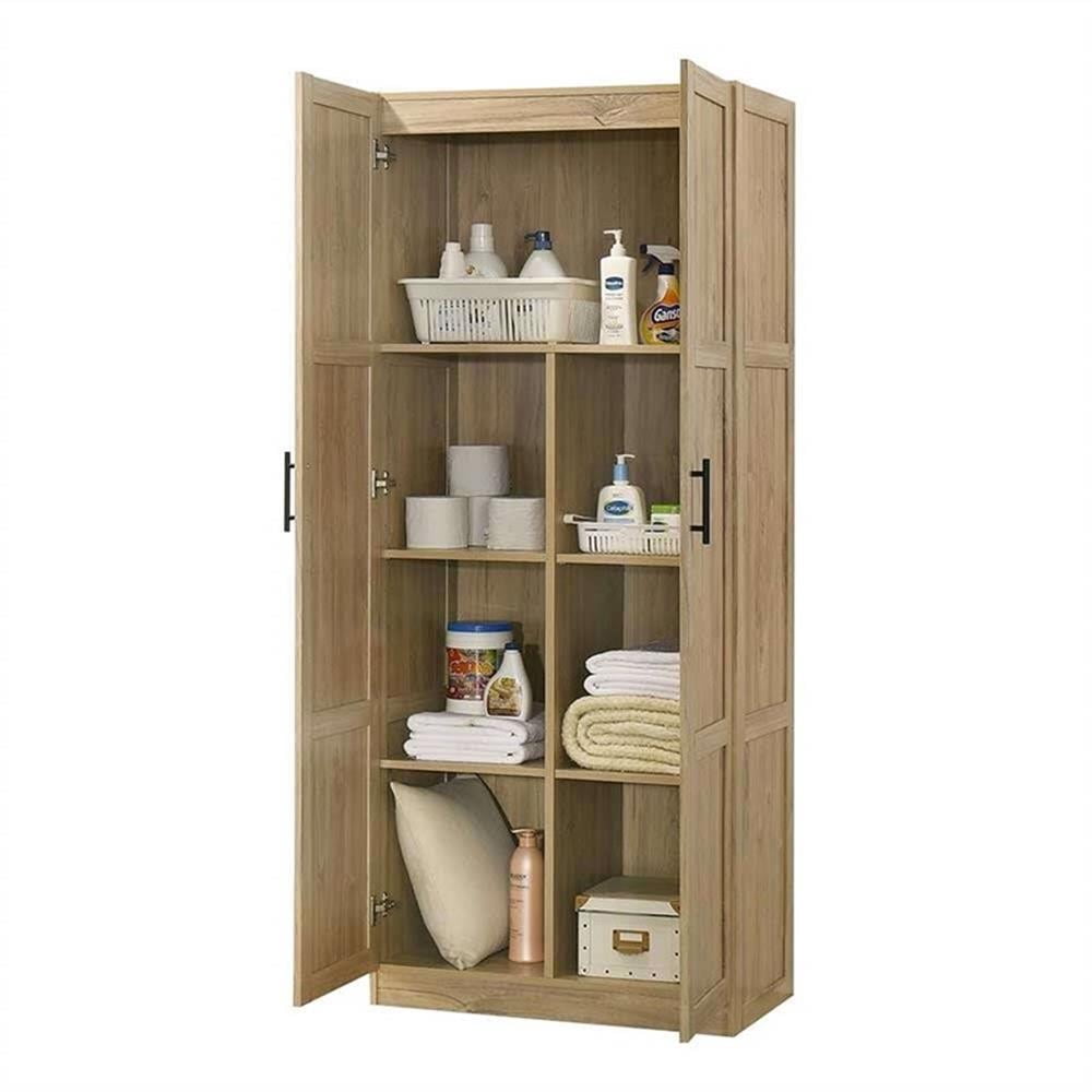 Pemberly Row Contemporary Engineered Wood Storage Cabinet in Light Wood