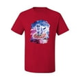 thumbnail image 2 of Wild Bobby, Cute Trippy Space Cat Riding Pizza, Animal Lover, Men Graphic Tees, Red, Medium, 2 of 3