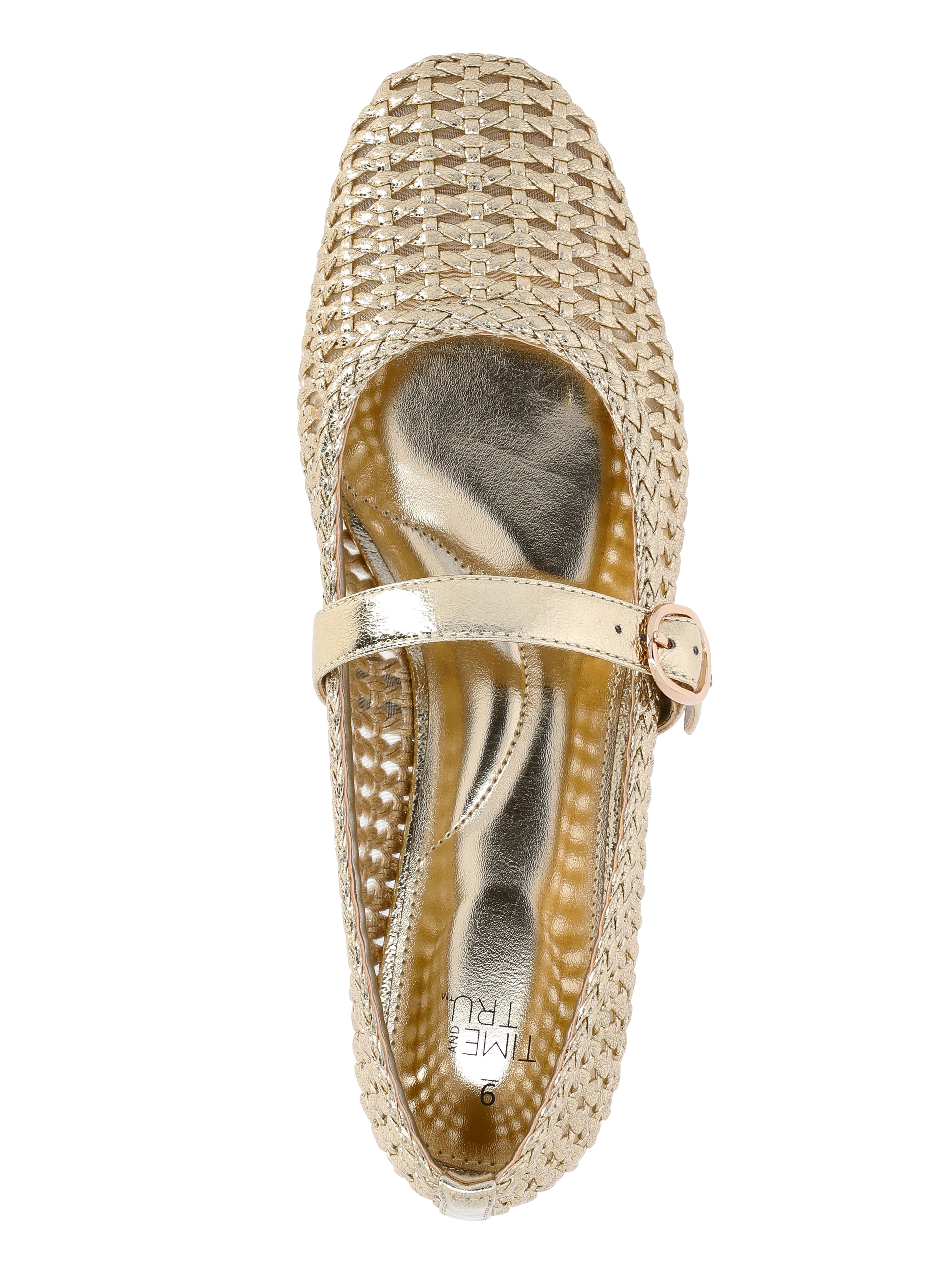 Time and Tru Women's Woven Ballet Flats